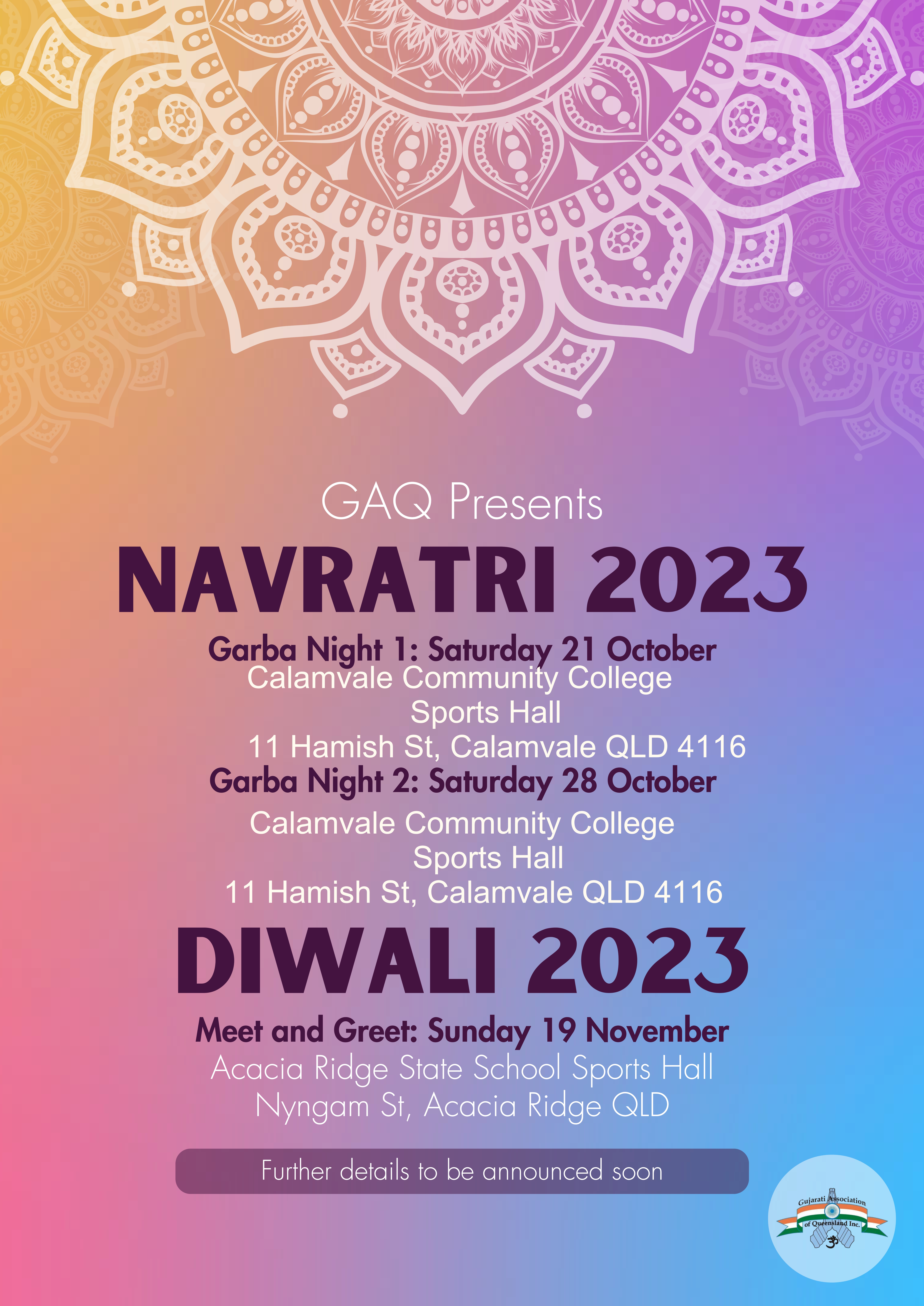 GAQ Navratri Diwali 2023 Save the date 001